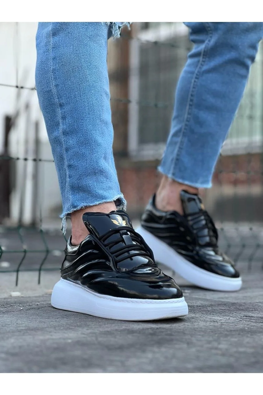 WG094 Erkek Günlük Bağcıklı Rugan Spor Sneaker Ayakkabı RBT - Siyah WG094 Erkek Günlük Bağcıklı Rugan Spor Sneaker Ayakkabı RBT - Siyah