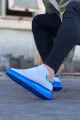 WG095 Erkek Günlük Bağcıklı Cilt Spor Sneaker Ayakkabı CMT - Beyaz/Mavi WG095 Erkek Günlük Bağcıklı Cilt Spor Sneaker Ayakkabı CMT - Beyaz/Mavi