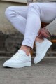 WG160 Erkek Günlük Bağcıklı Süet Cilt Spor Sneaker Ayakkabı SCBT - Beyaz
