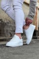 WG160 Erkek Günlük Bağcıklı Süet Cilt Spor Sneaker Ayakkabı SCBT - Beyaz
