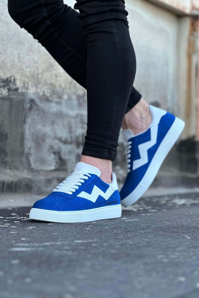 WG160 Erkek Günlük Bağcıklı Süet Cilt Spor Sneaker Ayakkabı SCBT - Mavi/Beyaz WG160 Erkek Günlük Bağcıklı Süet Cilt Spor Sneaker Ayakkabı SCBT - Mavi/Beyaz