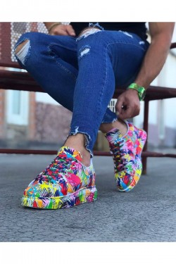 WG501 Erkek Günlük Bağcıklı Kırmızı Boyalı Cilt Spor Sneaker Ayakkabı CRT - Kırmızı WG501 Erkek Günlük Bağcıklı Kırmızı Boyalı Cilt Spor Sneaker Ayakkabı CRT - Kırmızı