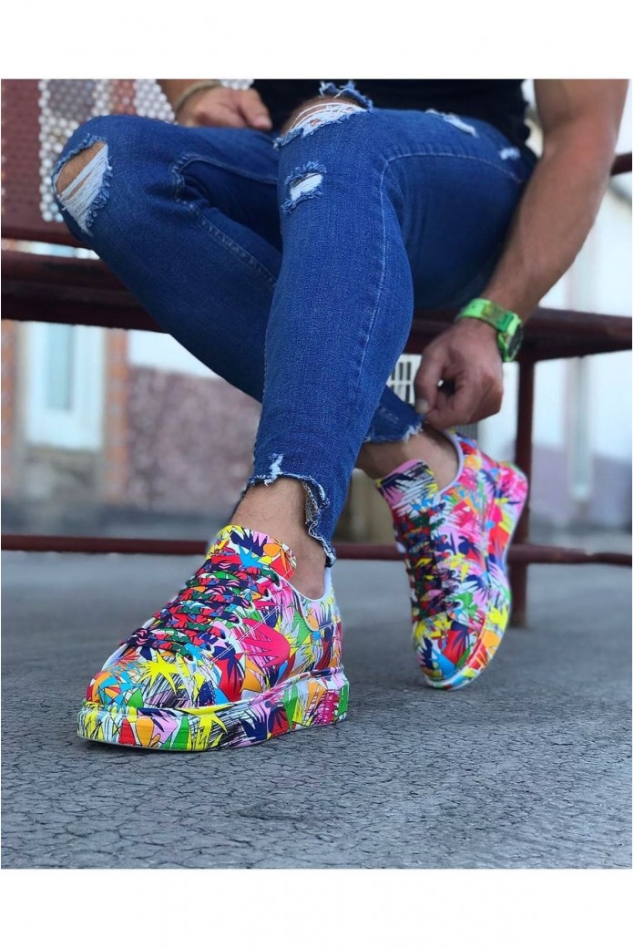 WG501 Erkek Günlük Bağcıklı Kırmızı Boyalı Cilt Spor Sneaker Ayakkabı CRT - Kırmızı WG501 Erkek Günlük Bağcıklı Kırmızı Boyalı Cilt Spor Sneaker Ayakkabı CRT - Kırmızı