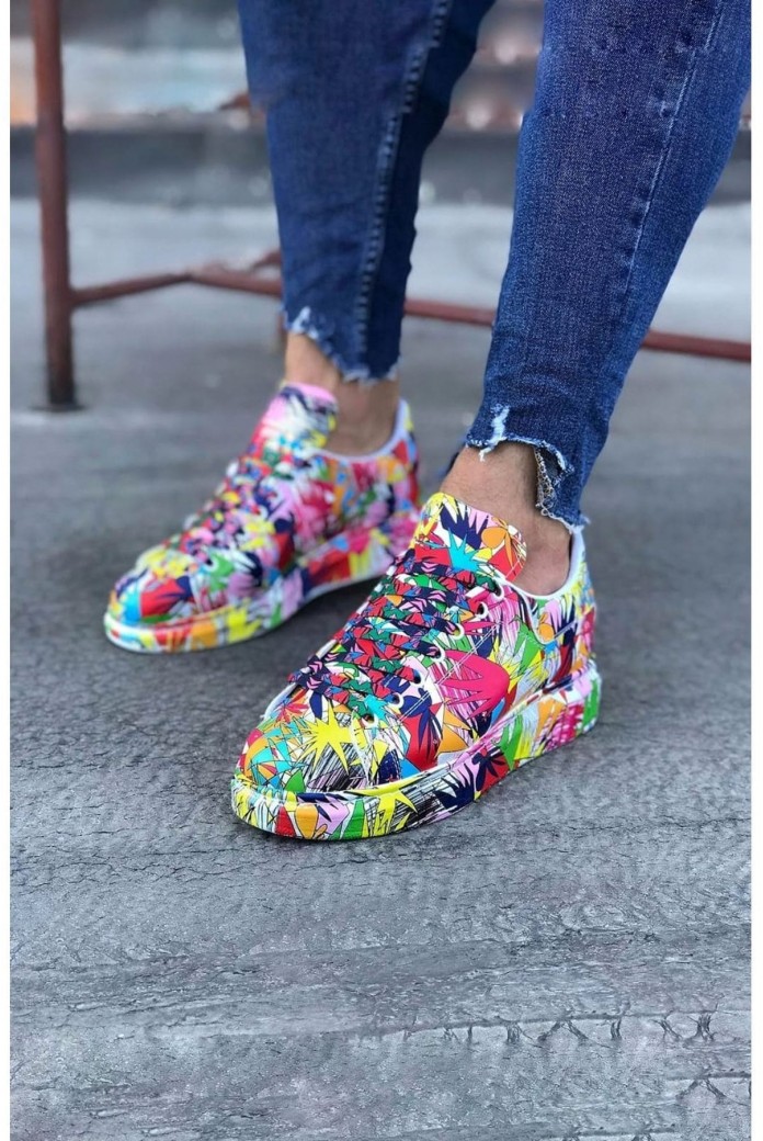 WG501 Erkek Günlük Bağcıklı Kırmızı Boyalı Cilt Spor Sneaker Ayakkabı CRT - Kırmızı WG501 Erkek Günlük Bağcıklı Kırmızı Boyalı Cilt Spor Sneaker Ayakkabı CRT - Kırmızı