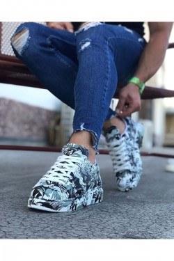 WG501 Erkek Günlük Bağcıklı Siyah Beyaz Boyalı Cilt Spor Sneaker Ayakkabı CRT - Siyah/Beyaz WG501 Erkek Günlük Bağcıklı Siyah Beyaz Boyalı Cilt Spor Sneaker Ayakkabı CRT - Siyah/Beyaz