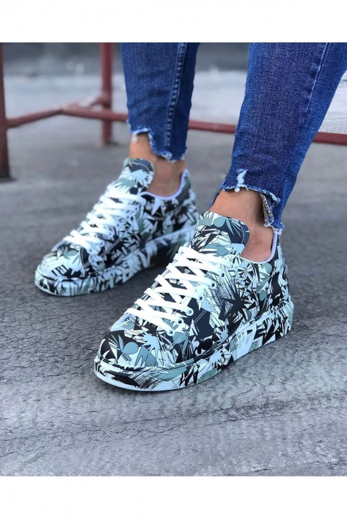 WG501 Erkek Günlük Bağcıklı Siyah Beyaz Boyalı Cilt Spor Sneaker Ayakkabı CRT - Siyah/Beyaz WG501 Erkek Günlük Bağcıklı Siyah Beyaz Boyalı Cilt Spor Sneaker Ayakkabı CRT - Siyah/Beyaz