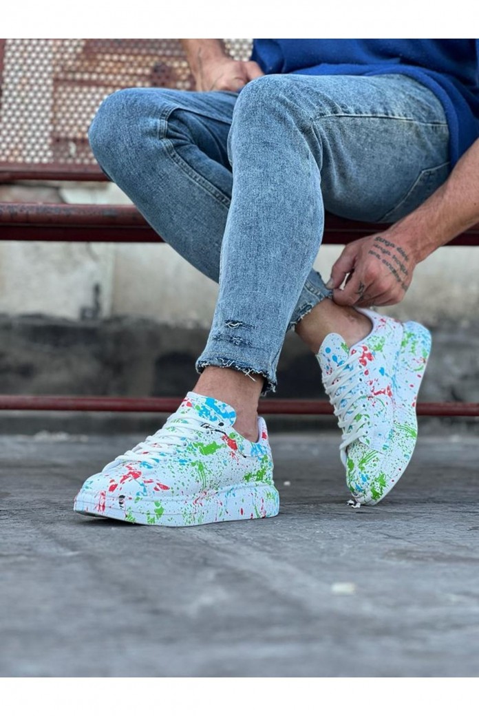 WG501 Erkek Günlük Bağcıklı Yeşil Boyalı Cilt Spor Sneaker Ayakkabı CRT - Yeşil WG501 Erkek Günlük Bağcıklı Yeşil Boyalı Cilt Spor Sneaker Ayakkabı CRT - Yeşil