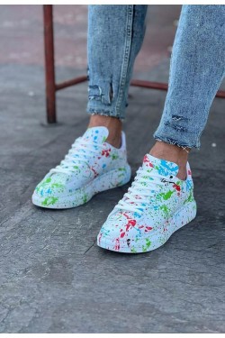 WG501 Erkek Günlük Bağcıklı Yeşil Boyalı Cilt Spor Sneaker Ayakkabı CRT - Yeşil WG501 Erkek Günlük Bağcıklı Yeşil Boyalı Cilt Spor Sneaker Ayakkabı CRT - Yeşil