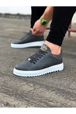 WG505 Erkek Günlük Bağcıklı Cilt Spor Sneaker Ayakkabı CBT - Gri WG505 Erkek Günlük Bağcıklı Cilt Spor Sneaker Ayakkabı CBT - Gri