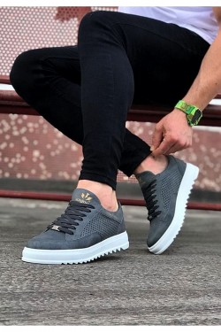 WG505 Erkek Günlük Bağcıklı Cilt Spor Sneaker Ayakkabı CBT - Gri WG505 Erkek Günlük Bağcıklı Cilt Spor Sneaker Ayakkabı CBT - Gri