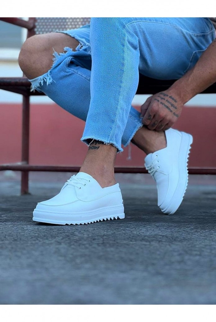 WG506 Erkek Günlük Bağcıklı Cilt Klasik Ayakkabı CBT - Beyaz WG506 Erkek Günlük Bağcıklı Cilt Klasik Ayakkabı CBT - Beyaz