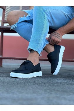 WG506 Erkek Günlük Bağcıklı Cilt Klasik Ayakkabı CBT - Siyah