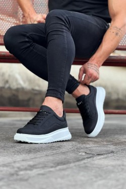 WG507 Erkek Günlük Bağcıklı Cilt Spor Sneaker Ayakkabı CBT - Siyah WG507 Erkek Günlük Bağcıklı Cilt Spor Sneaker Ayakkabı CBT - Siyah